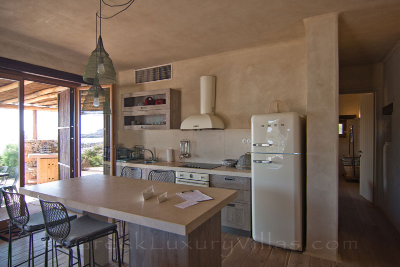 Stylish kitchen in a beach house in Crete