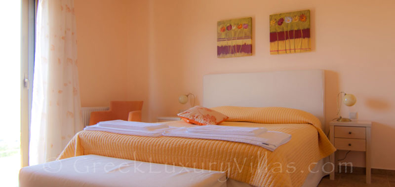 Master bedroom of villa with pool in Lefkada