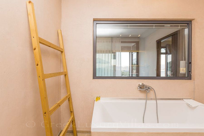 Skiathos modern holiday villa with pool bathroom