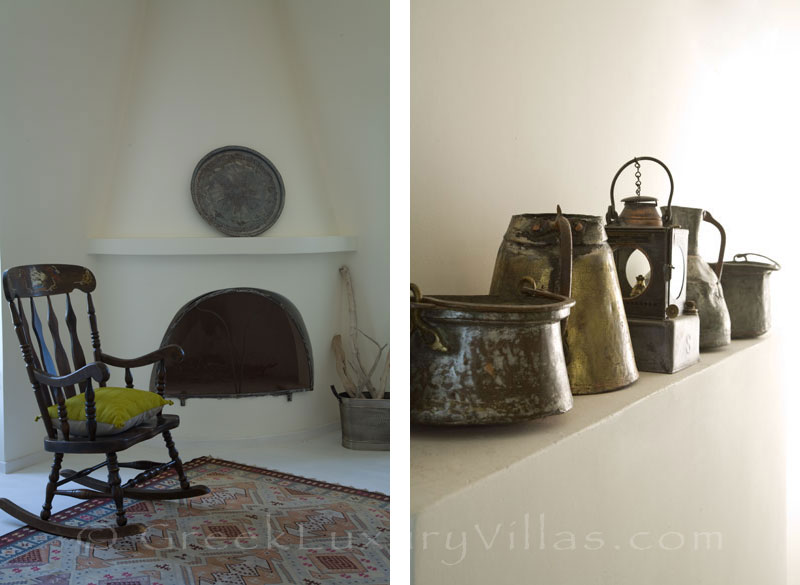 Skyros traditional luxury villa in town detail