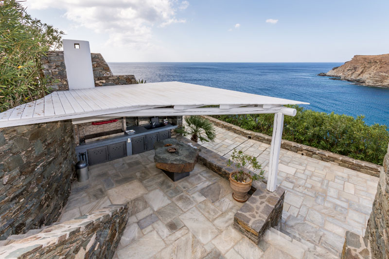 Outdoor-Küche Luxusvilla Syros Griechenland