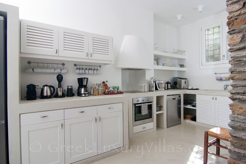 Kitchen of Luxury Villa in Andros