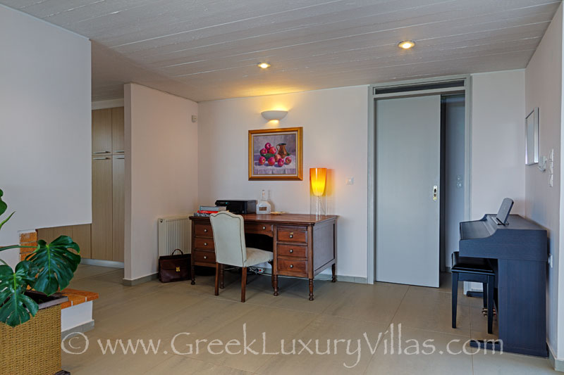 The lounge of the Athens beach front villa