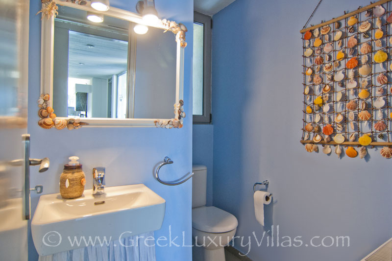 Bathroom in beachfront villa near Athens