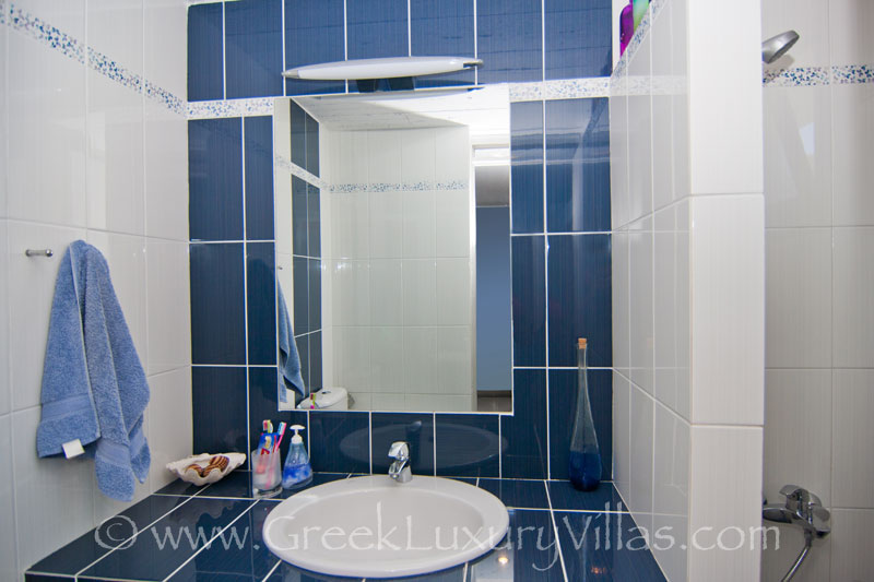 A bathroom of the beachfront villa near Athens