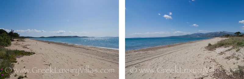 The beach in front of the villa near Athens