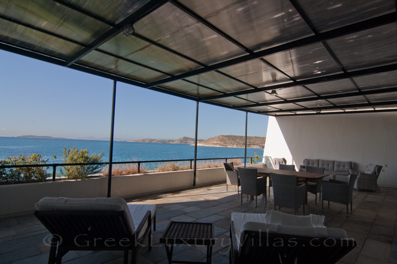 Meerblick von der Veranda im Haus am Strand in Athen