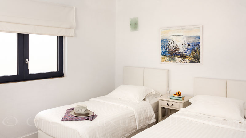 Two single bedroom of a luxury villa in Corfu