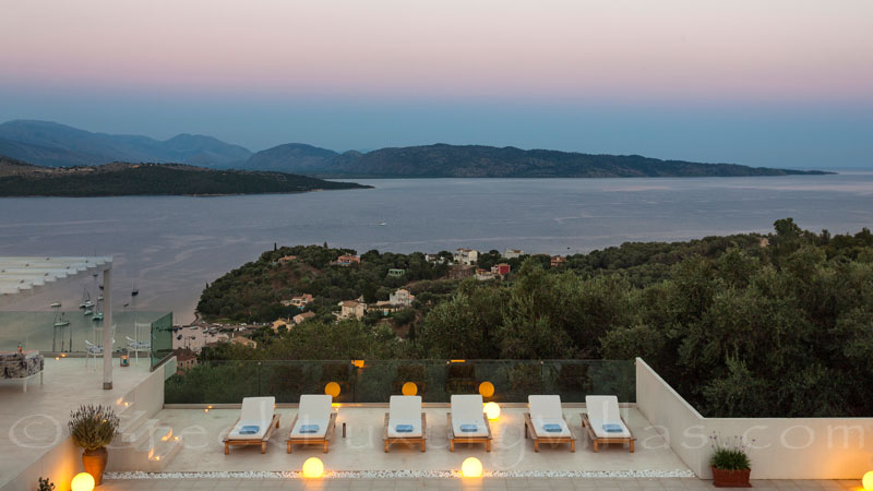 Seaview from a luxury villa in Corfu with pool
