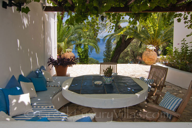Outdoor Lounge Corfu Villa Seaview