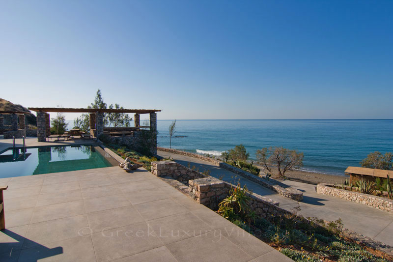 Crete large absolute beachfront villa