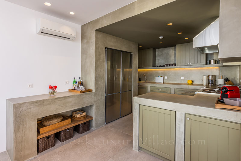 Kitchen in absolute beachfront luxury villa