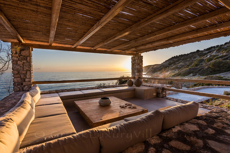 Seaview from a beachfront luxury villa with a pool