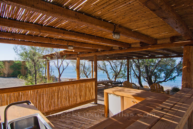 Beach bar in large villa in Crete