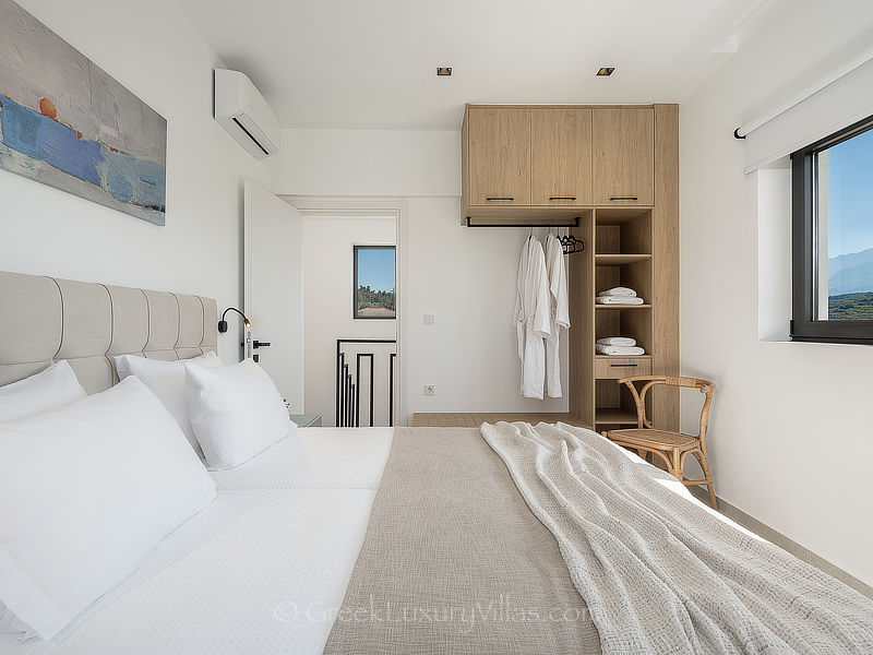 modern bedroom of luxury villa near the sea and restaurants