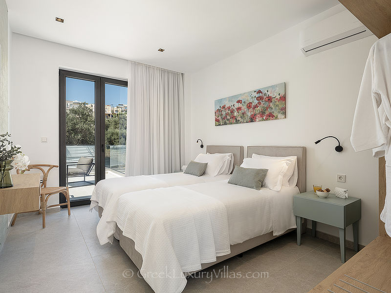 modern Bedroom of luxury villa in Crete
