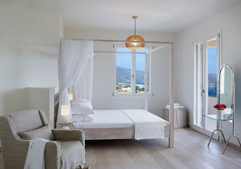 Seaview from a bedroom in a luxury villa in Elounda, Crete