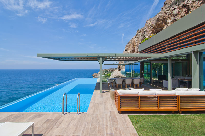 modern seafront villa with pool and sea view on Crete
