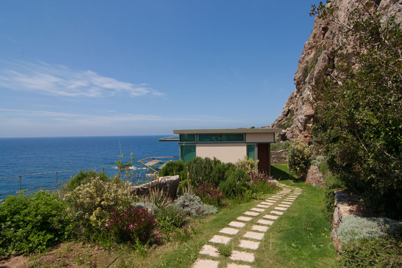 Guest house of modern seafront villa with pool on Crete