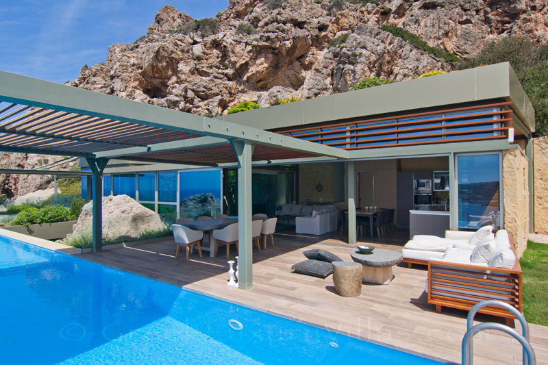 modern seafront villa with pool and sea view on Crete