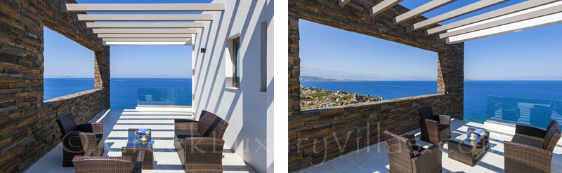 The view from the modern luxury villa