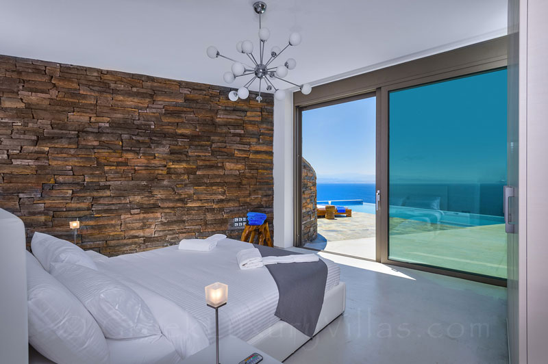 Seaview from the bedroom of the modern luxury villa