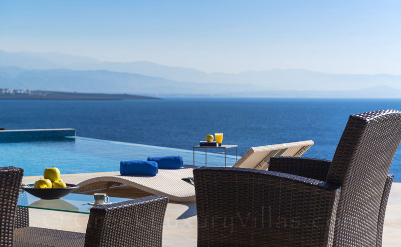 Modern seafront luxury villa with a seaview