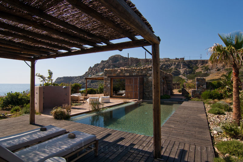 The pool at a beach house in Crete