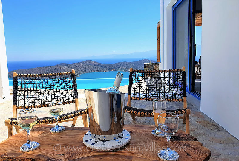 Shaded private outdoor area of bedroom in luxury villa