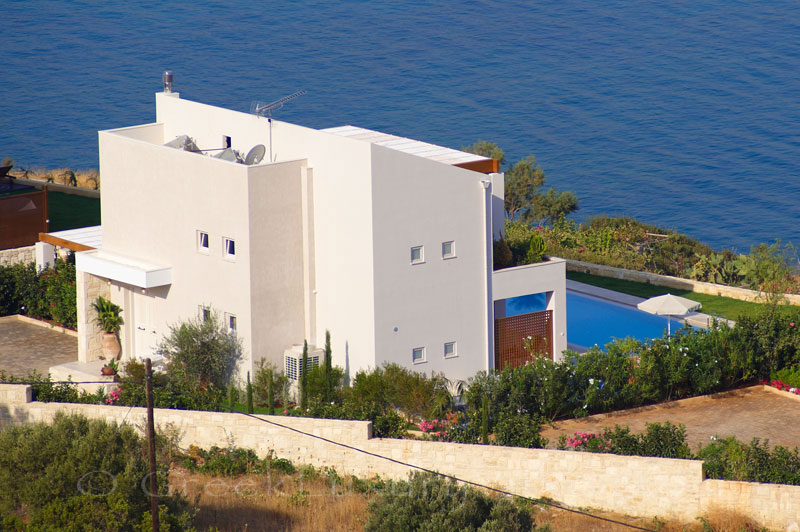 Typical island style seafront villa in Almyrida Crete