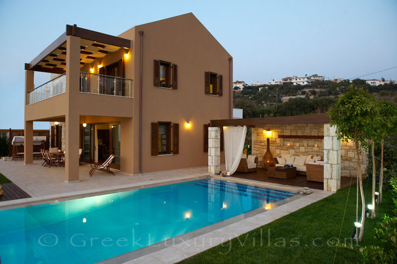 Traditional cretan style seafront villa with pool in Almyrida Crete