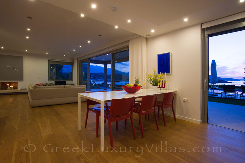 Interior of modern seafront villa in Almyrida Crete