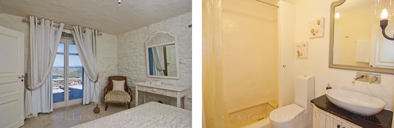 villa guest suite bathroom in luxury villa on Kea