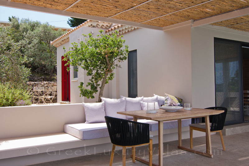 Seaview from the outdoor lounge of a modern villa