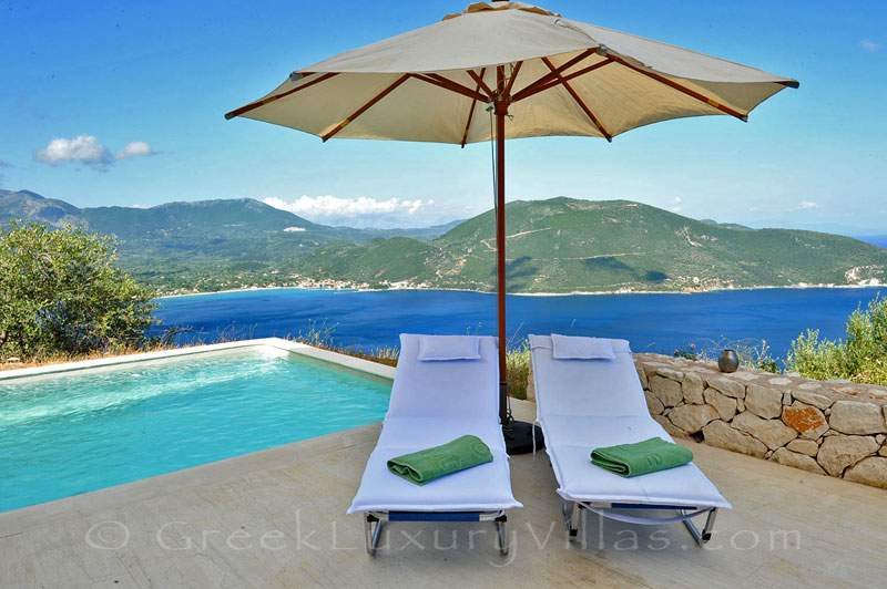 A luxury villa with a pool that sleeps six people and has great seaview in Lefkas