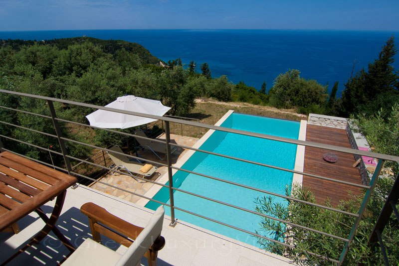 Seaview from the villa with a pool in Lefkada