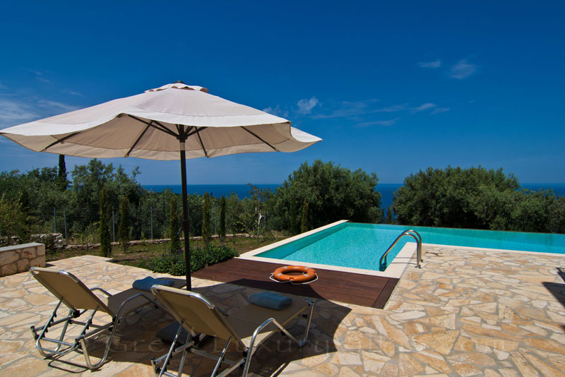 Seaview from a villa with a pool in Lefkada