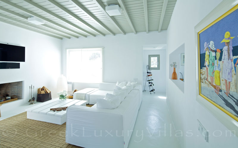 Mykonos Kalafatis-Beach luxury villa lounge