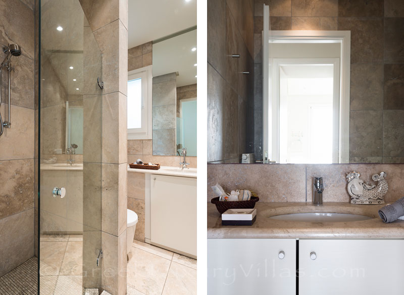 bathroom at luxurious villa on beach