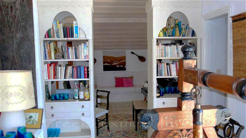 The living-room of the beachfront villa in Paxos