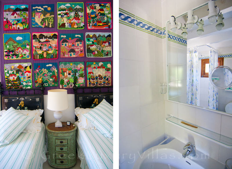 The bedroom of a beachfront villa in Paxos