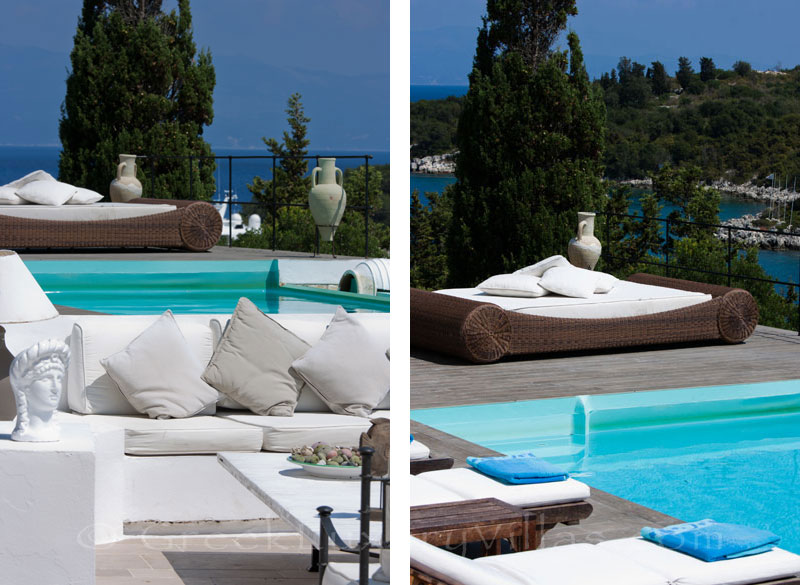 A waterfront luxury villa with a pool in Paxos