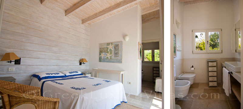 Bedroom with seaview in a seafront luxury villa in Paxos
