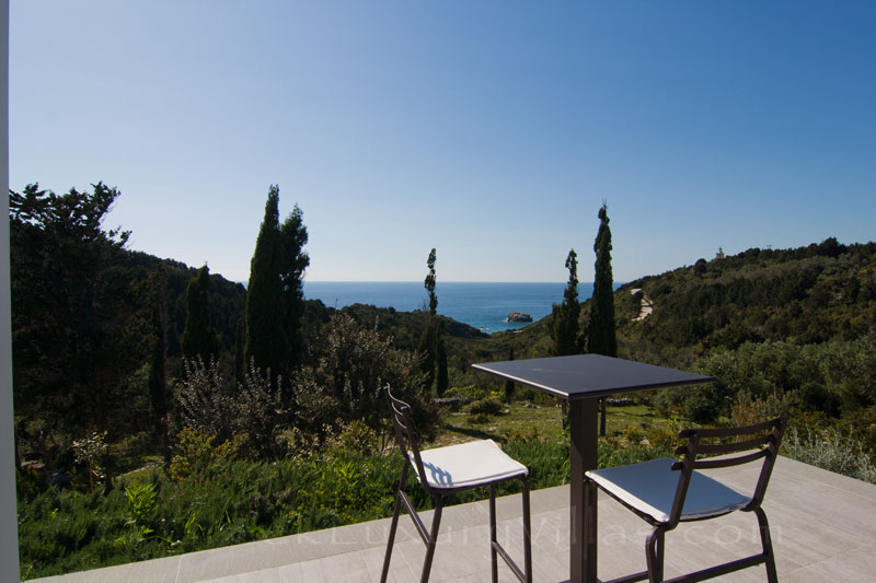 Sea view from a modern luxury villa in Paxos