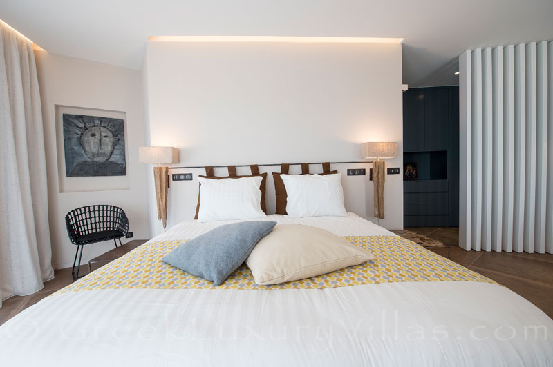 Costa Navarino master bedroom of luxury villa near Pylos