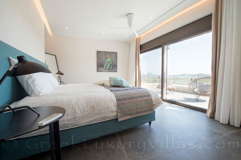 Aussicht vom Doppelbett der Villa bei Costa Navarino, Gialova