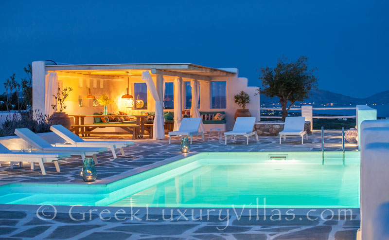 The luxury villa with a pool in Rhodes