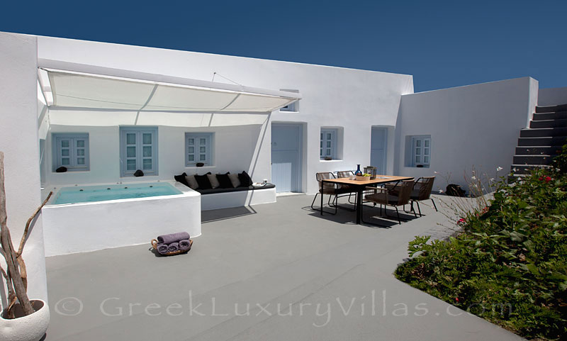 A contemporary luxury villa in Santorini
