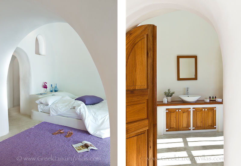Santorini exclusive perivolas suite bedroom