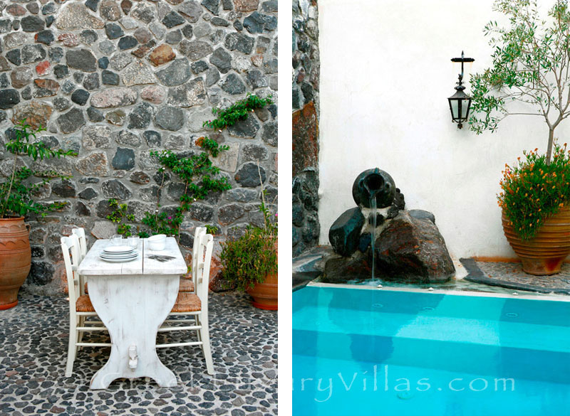 A stone house villa for two with a private pool in Santorini